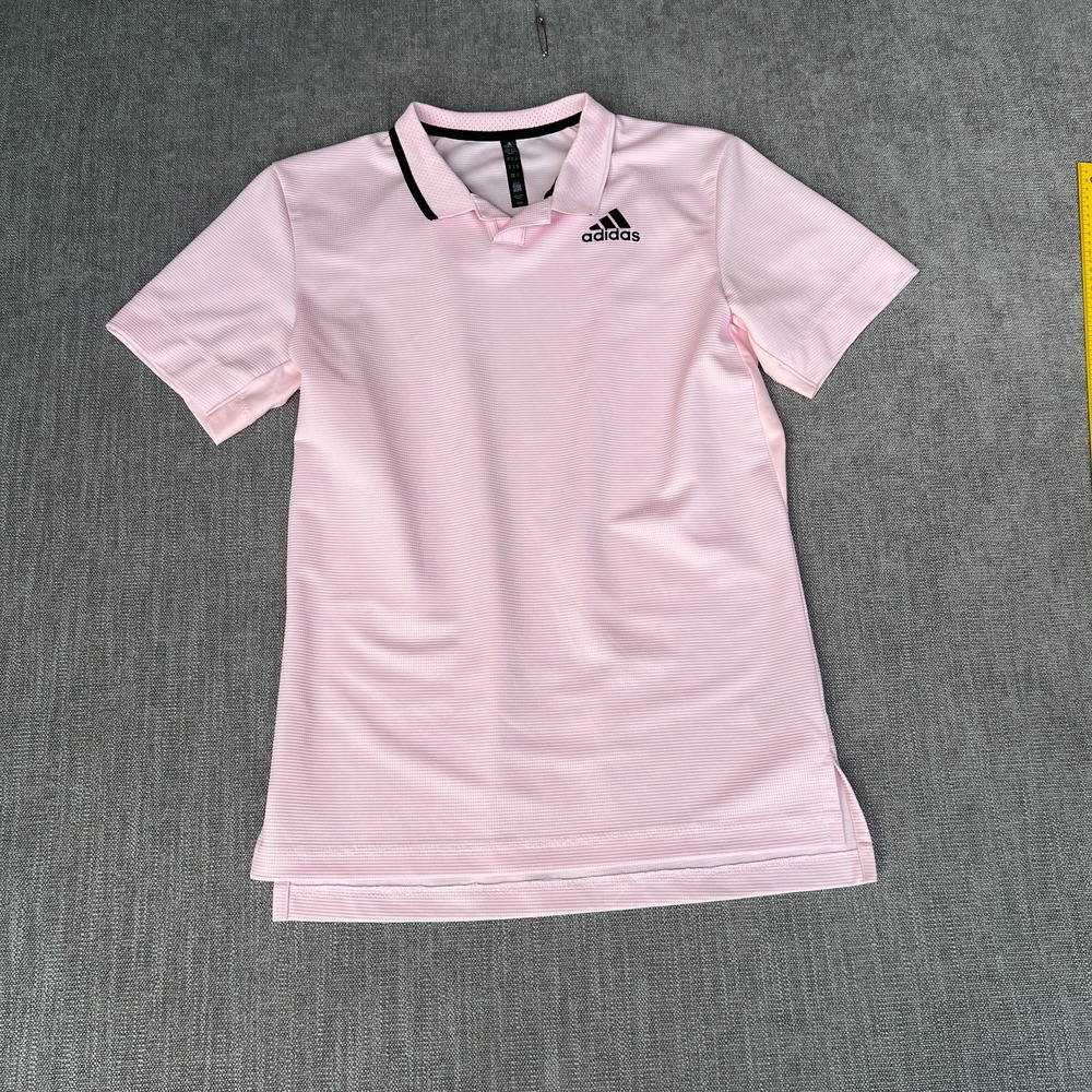 Adidas Aeroready Golf Polo Shirt Mens Medium Light Pink Parley Tennis Athletic